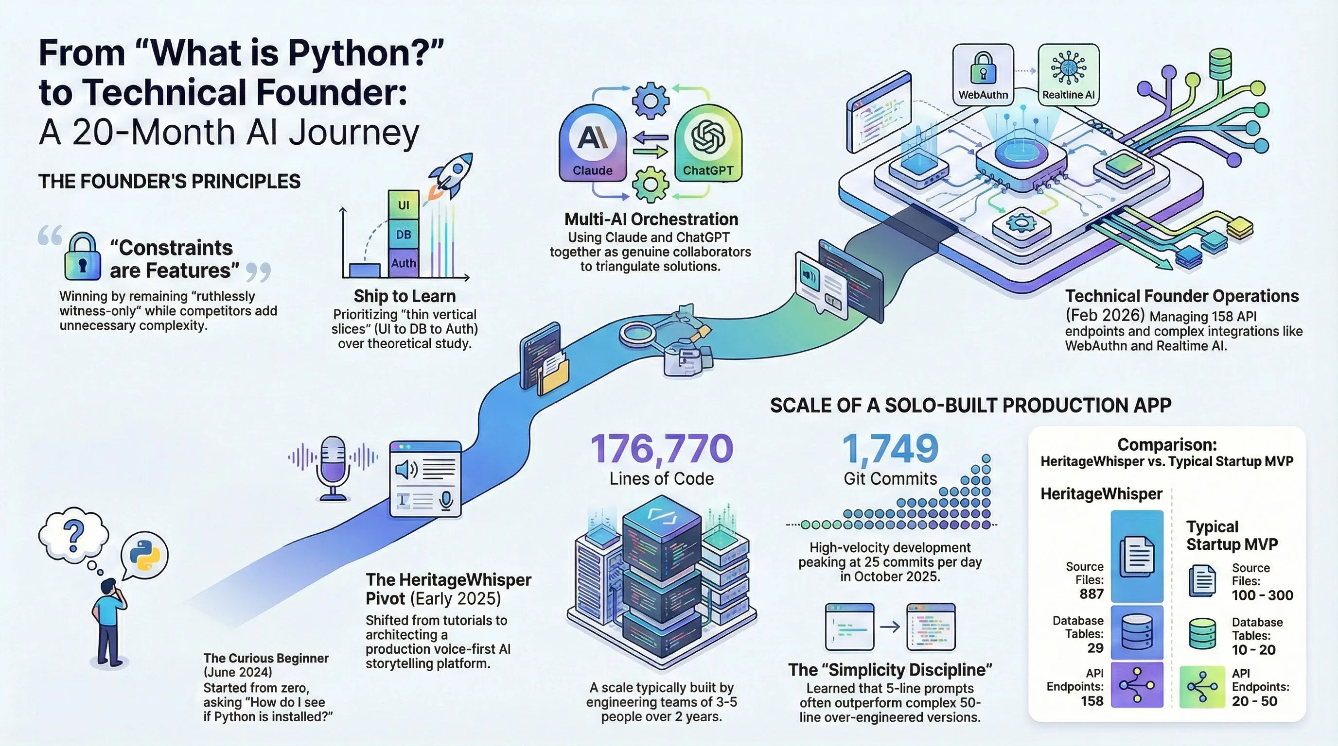 From Executive Operator to AI-Native Strategist: A 20-Month AI Journey infographic