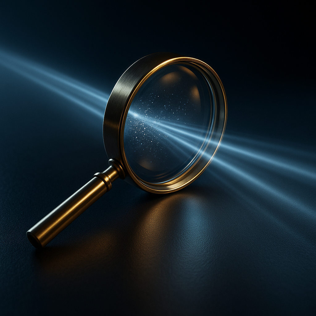 Magnifying glass focusing on what matters