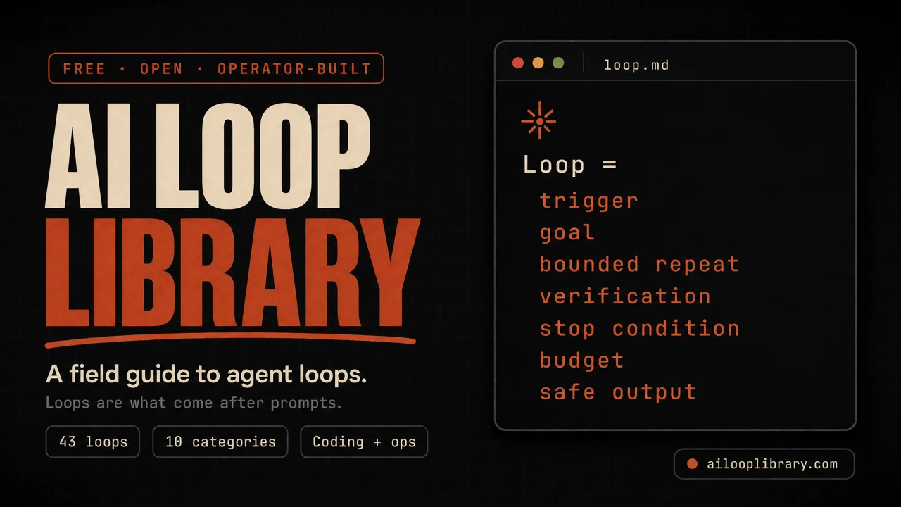 AI Loop Library: a field guide to AI agent loops by Paul Takisaki, with 43 copyable loop patterns